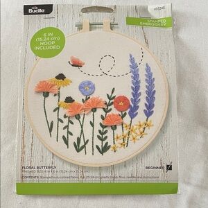 Bucilla Stamped Embroidery Kit - Floral Butterfly
